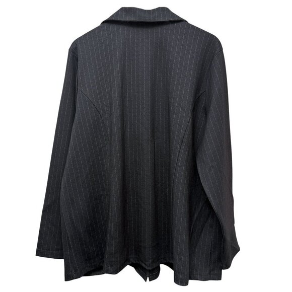 CURATIONS x Nicole Hickl Blazer Plus Size 2X Ponte Knit Black Pinstripe NWT - Picture 3 of 10